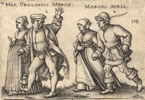 1546 Hans Beham - the Twelve Months (March and April)